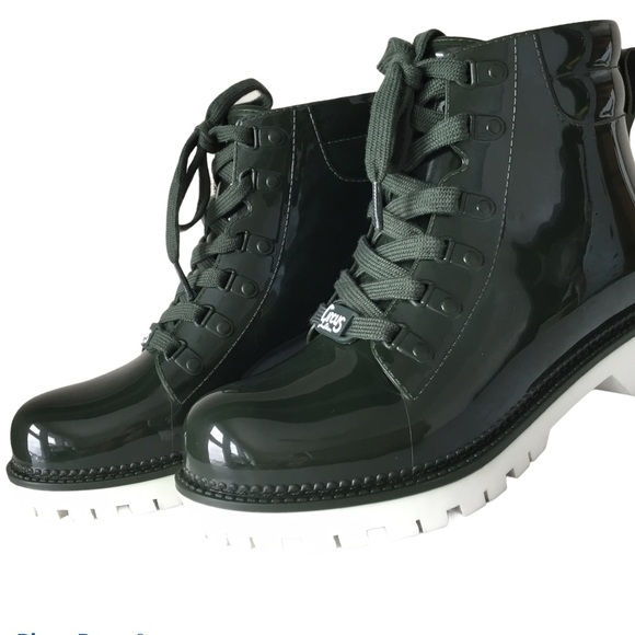 Circus Green Water Proof Combat Ankle Booties Sz 7 - Picture 4 of 12